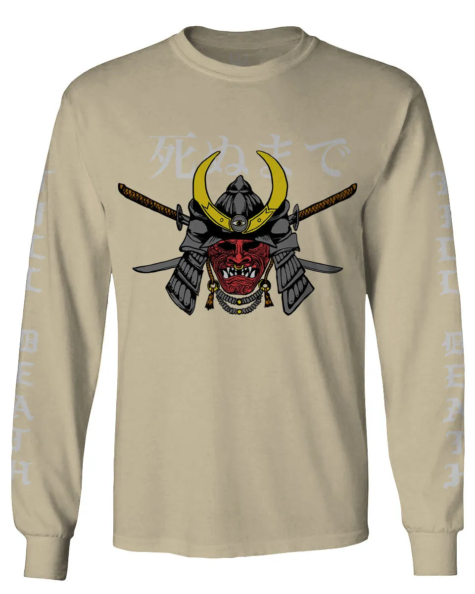 Till Death Vintage Japan Japanesse Warrior Vibes Graphic Aesthetics mens Long sleeve t shirt
