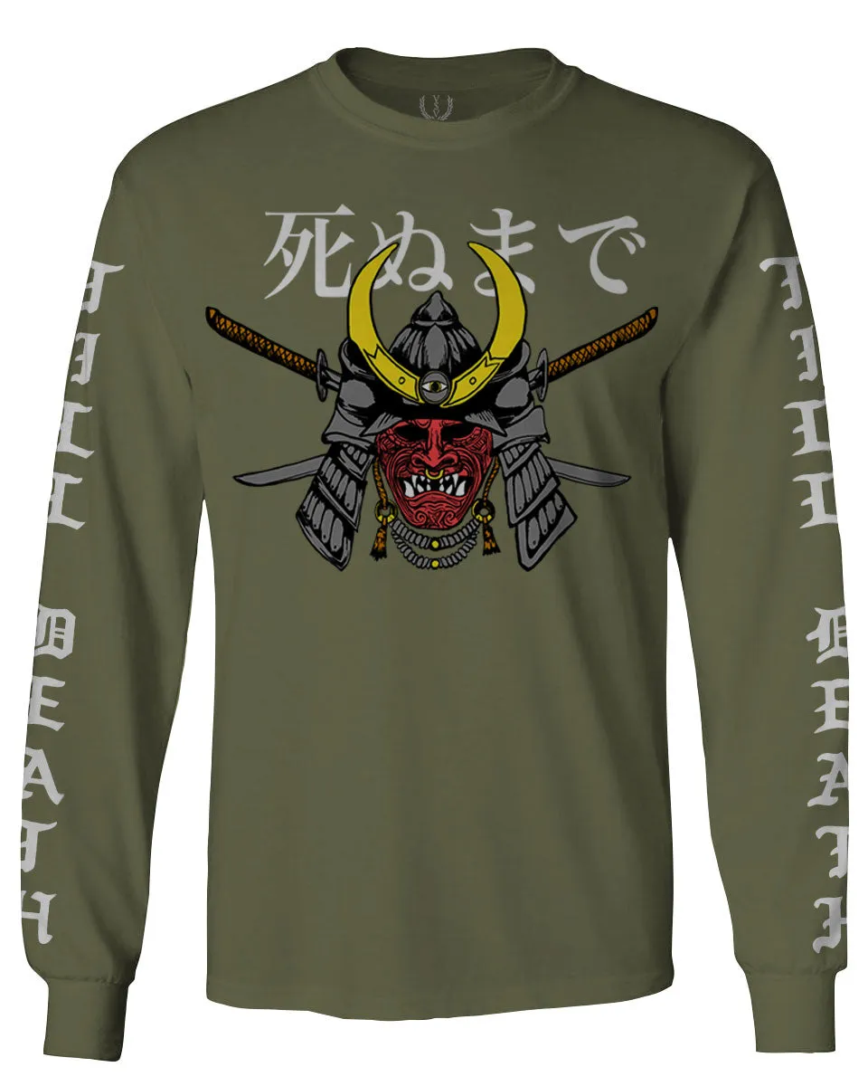 Till Death Vintage Japan Japanesse Warrior Vibes Graphic Aesthetics mens Long sleeve t shirt