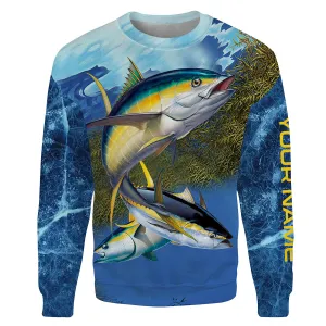 Tuna fishing blue deep sea fishing Custom Name Fishing shirts | Sweatshirt - NPQ663