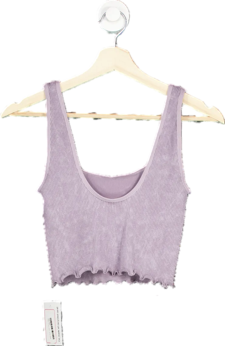 Urban Outfitters Lilac Ribbed Cropped Tank Top UK S