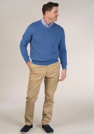 V-Neck Pullover - Denim