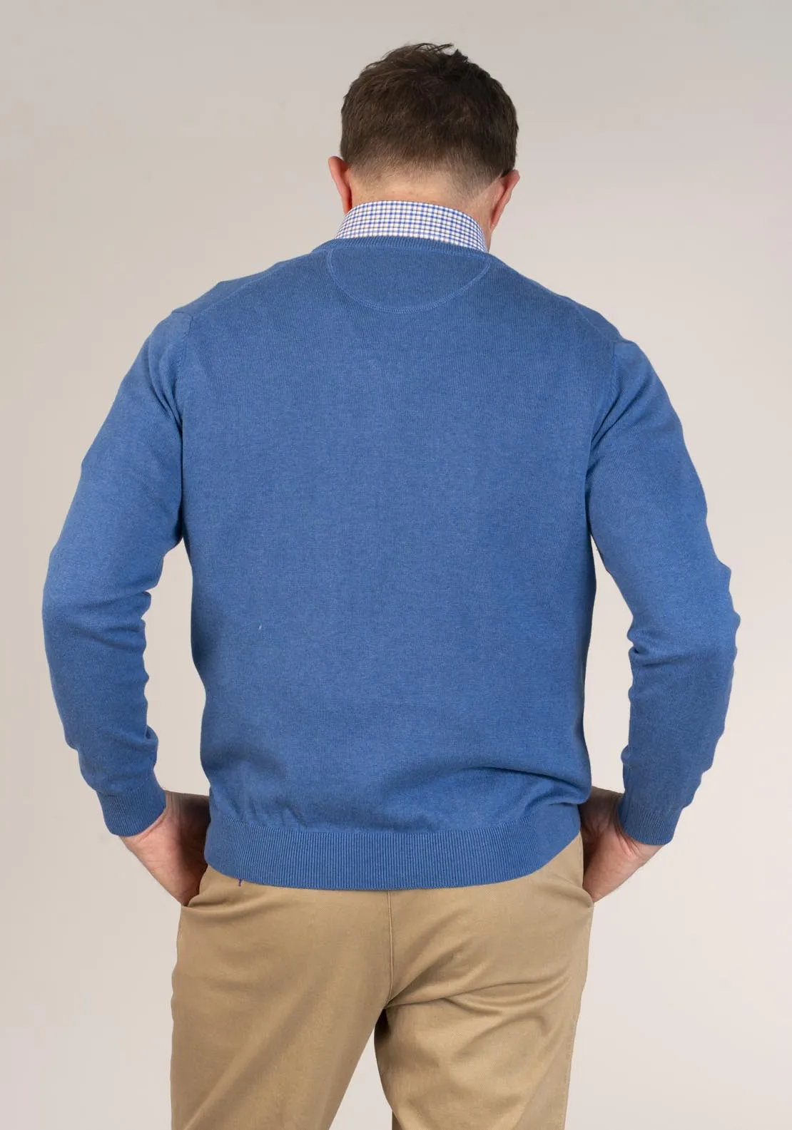 V-Neck Pullover - Denim