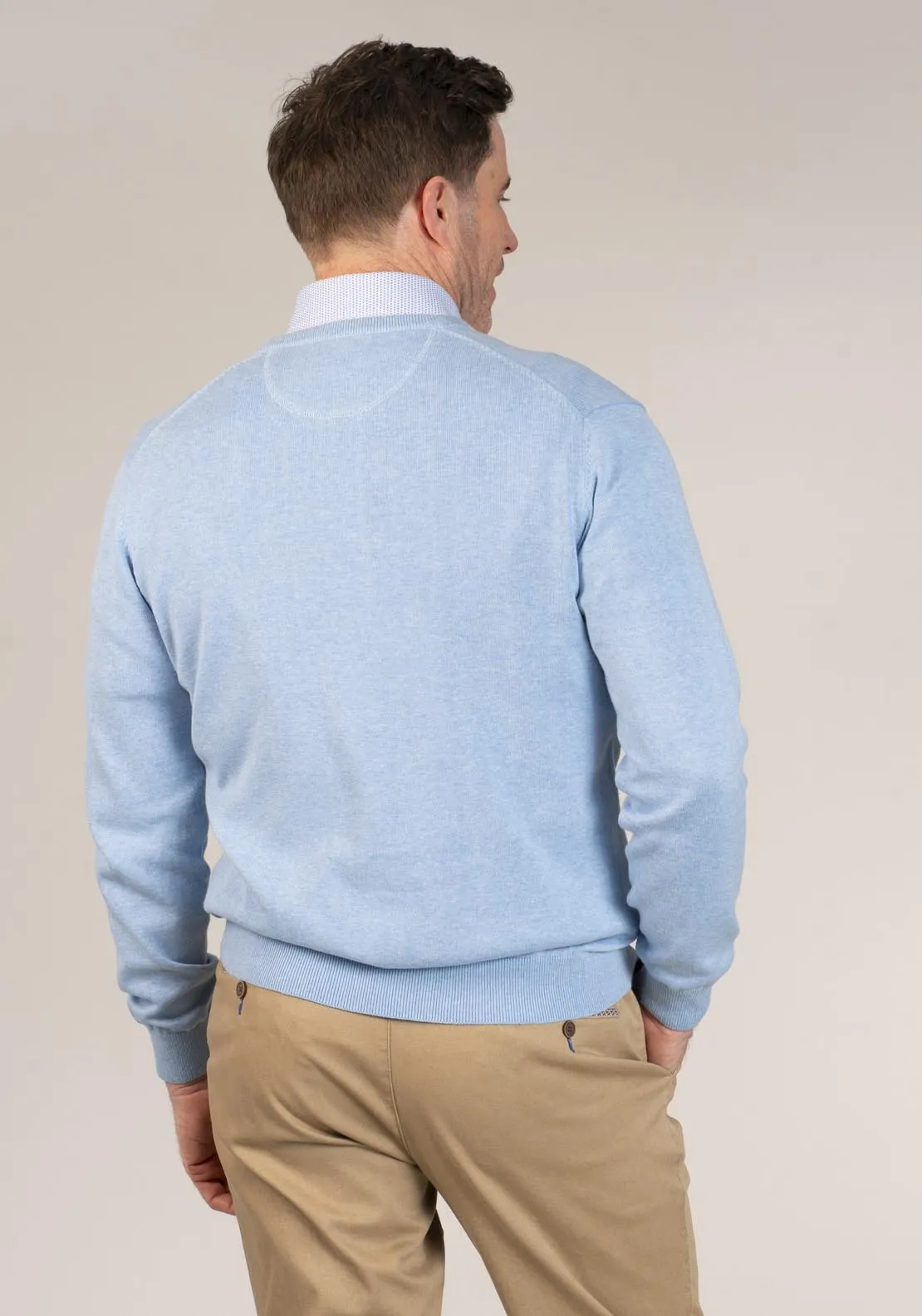 V-Neck Pullover - Sky
