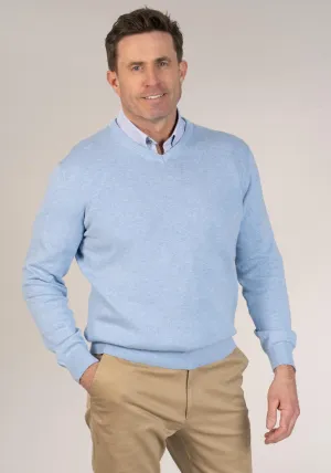 V-Neck Pullover - Sky