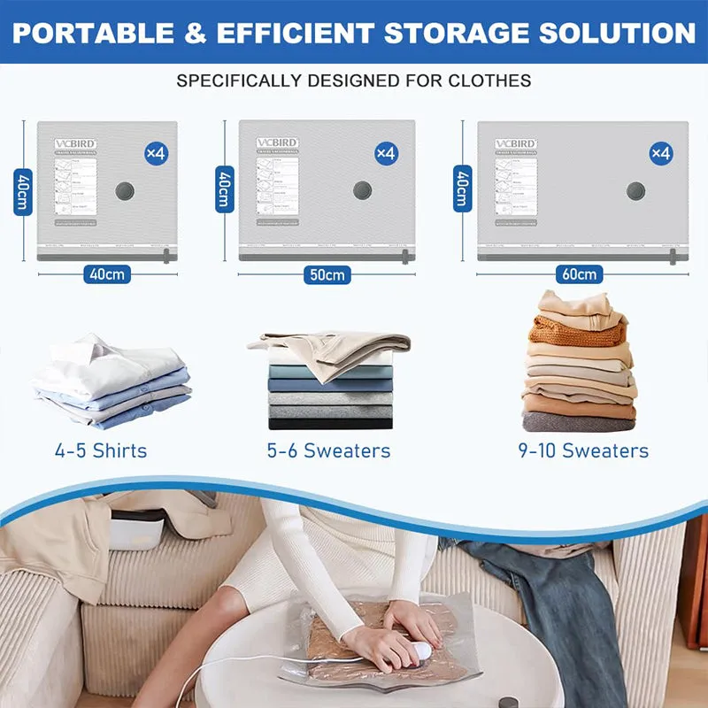 Vacuum Storage Bags with USB Electric Pump