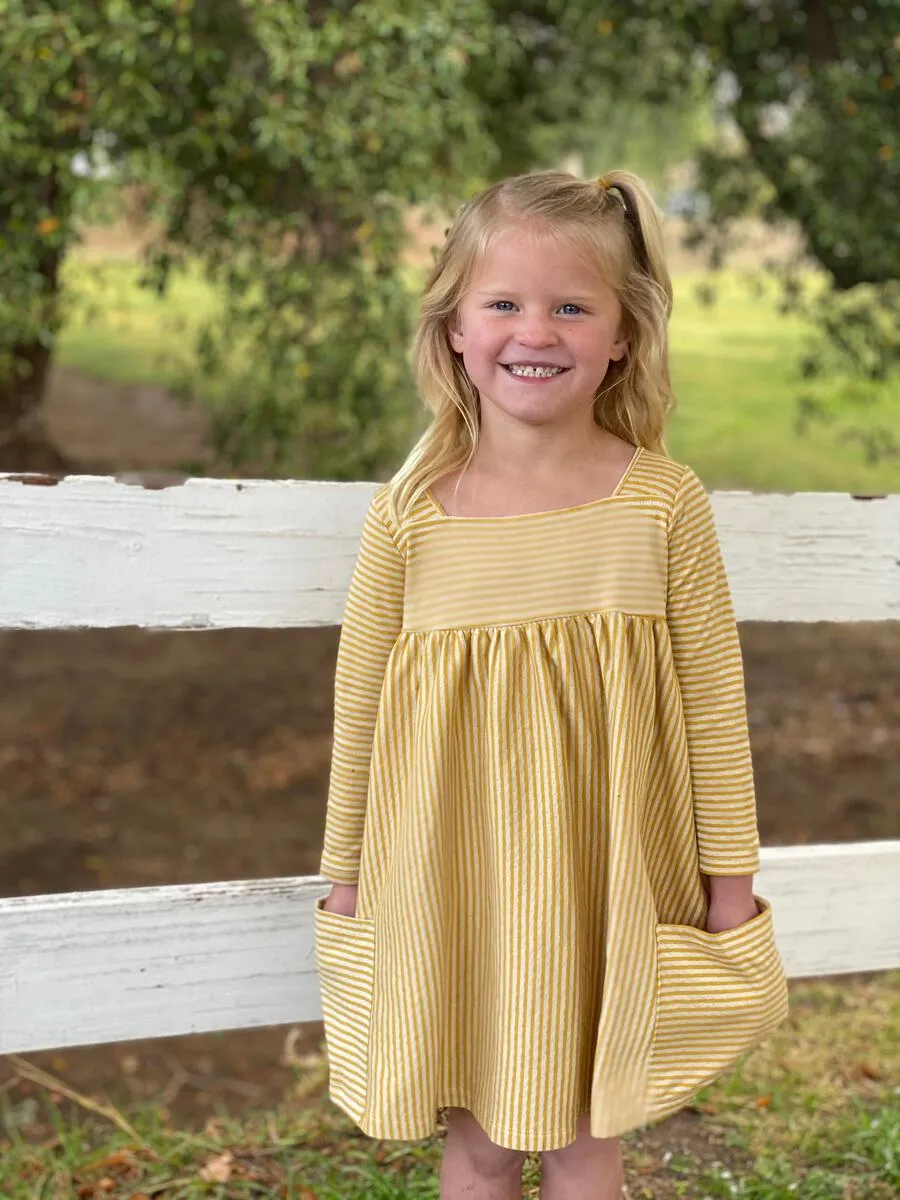 Vignette Gold Stripe Rylie Dress