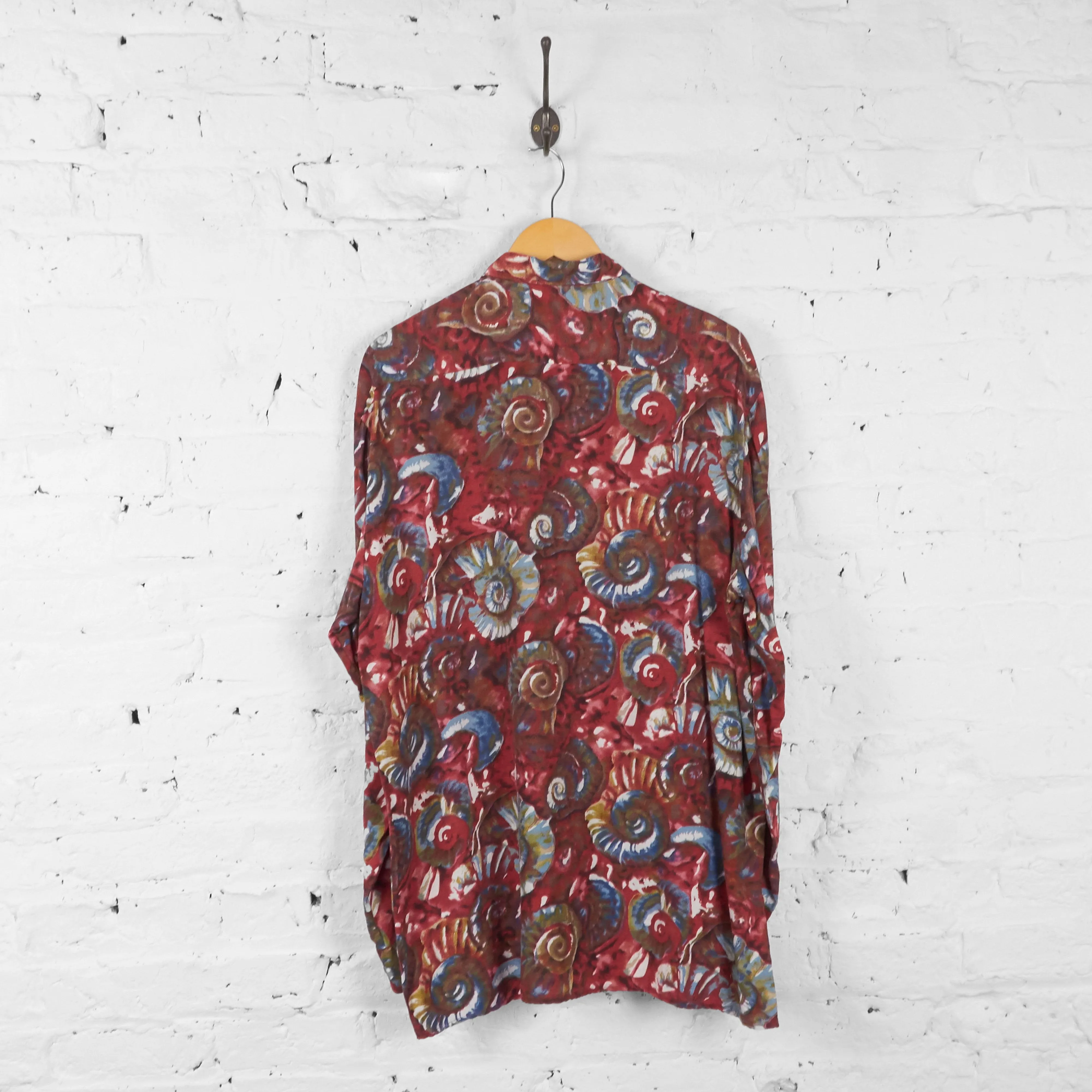 Vintage Abstract Party Shirt - Red - L