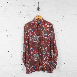 Vintage Abstract Party Shirt - Red - L