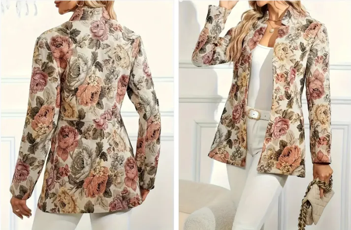 Vintage blazer with flowers by Remy