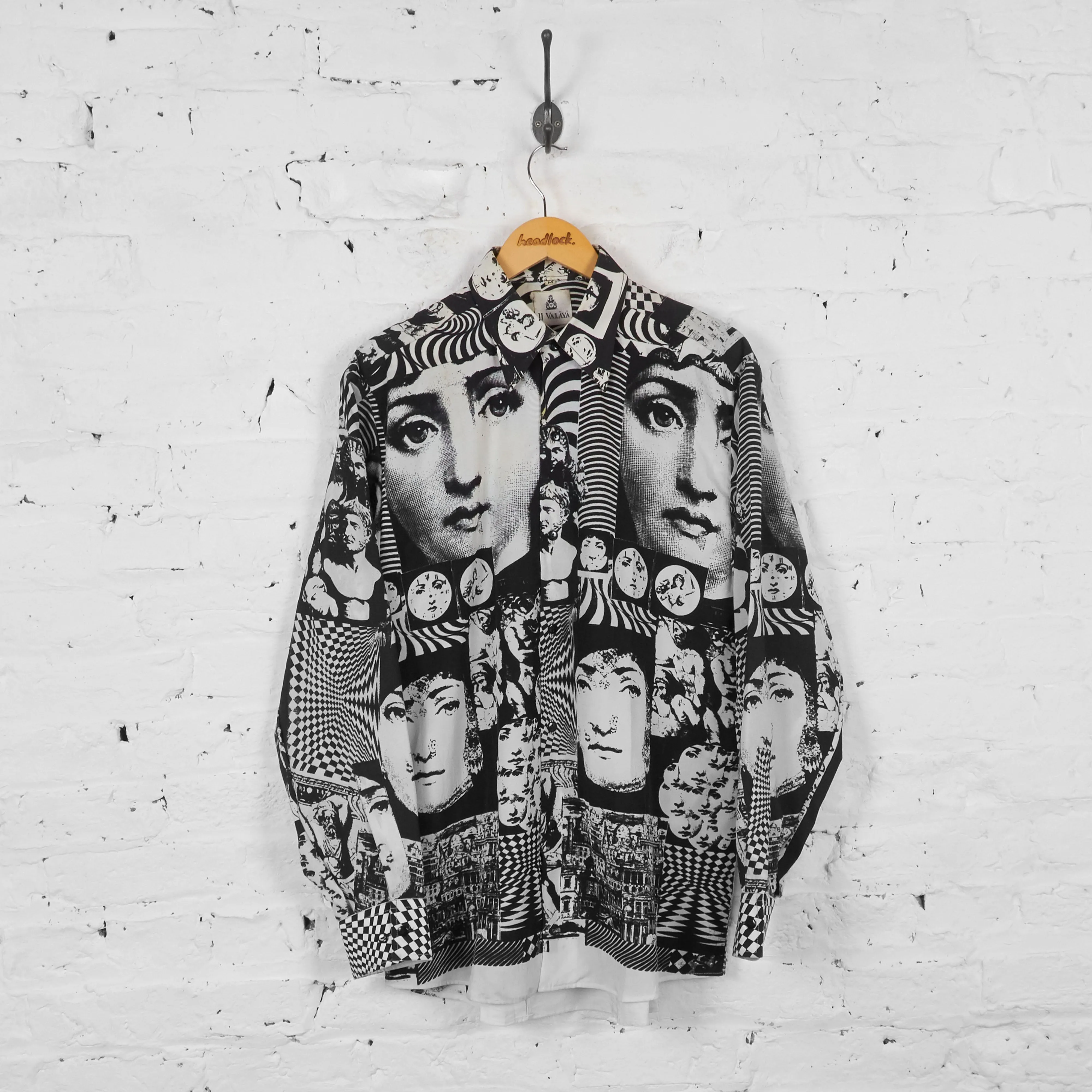 Vintage Faces Party Shirt - Black/White - M