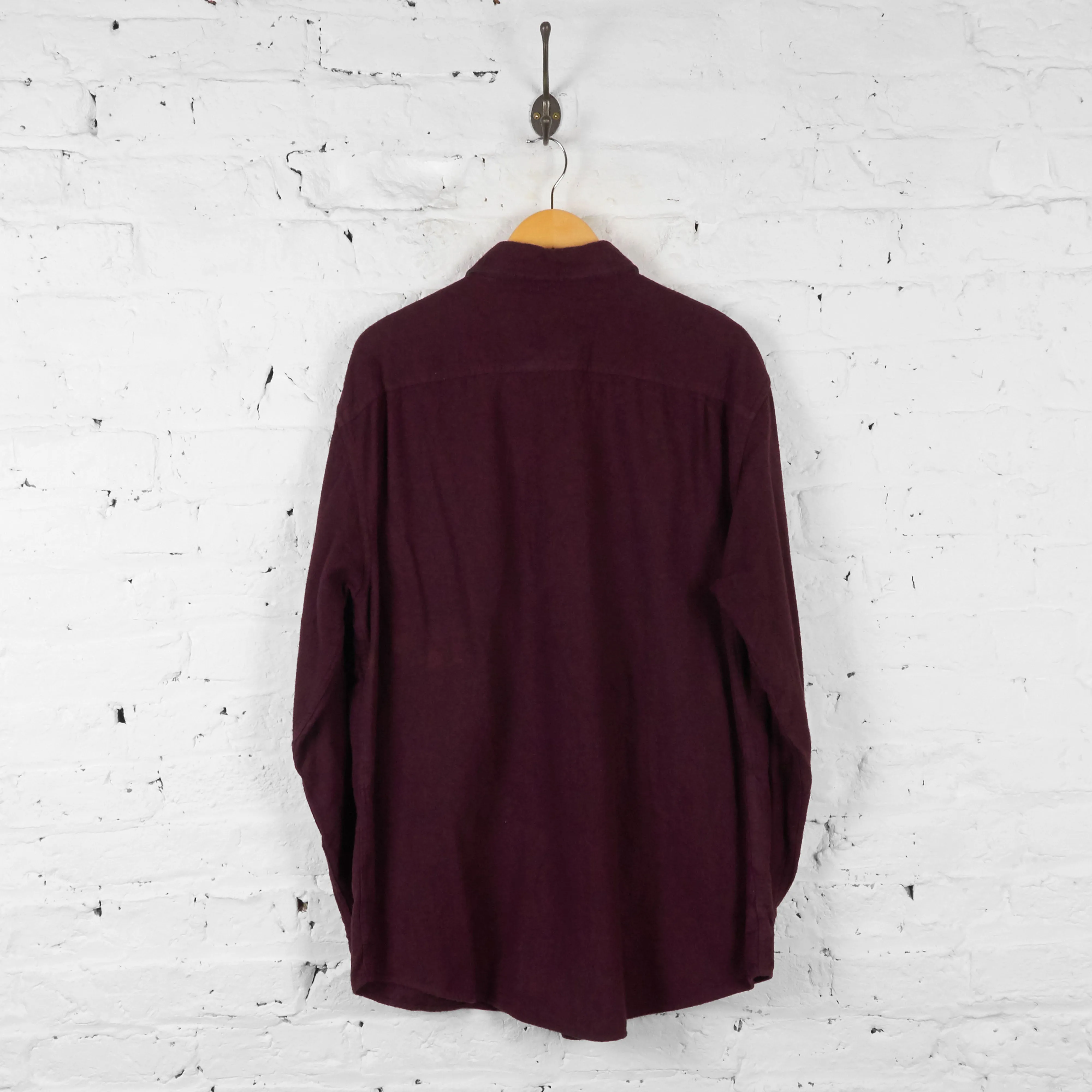 Vintage Fleeced Feel Shirt - Burgundy - L