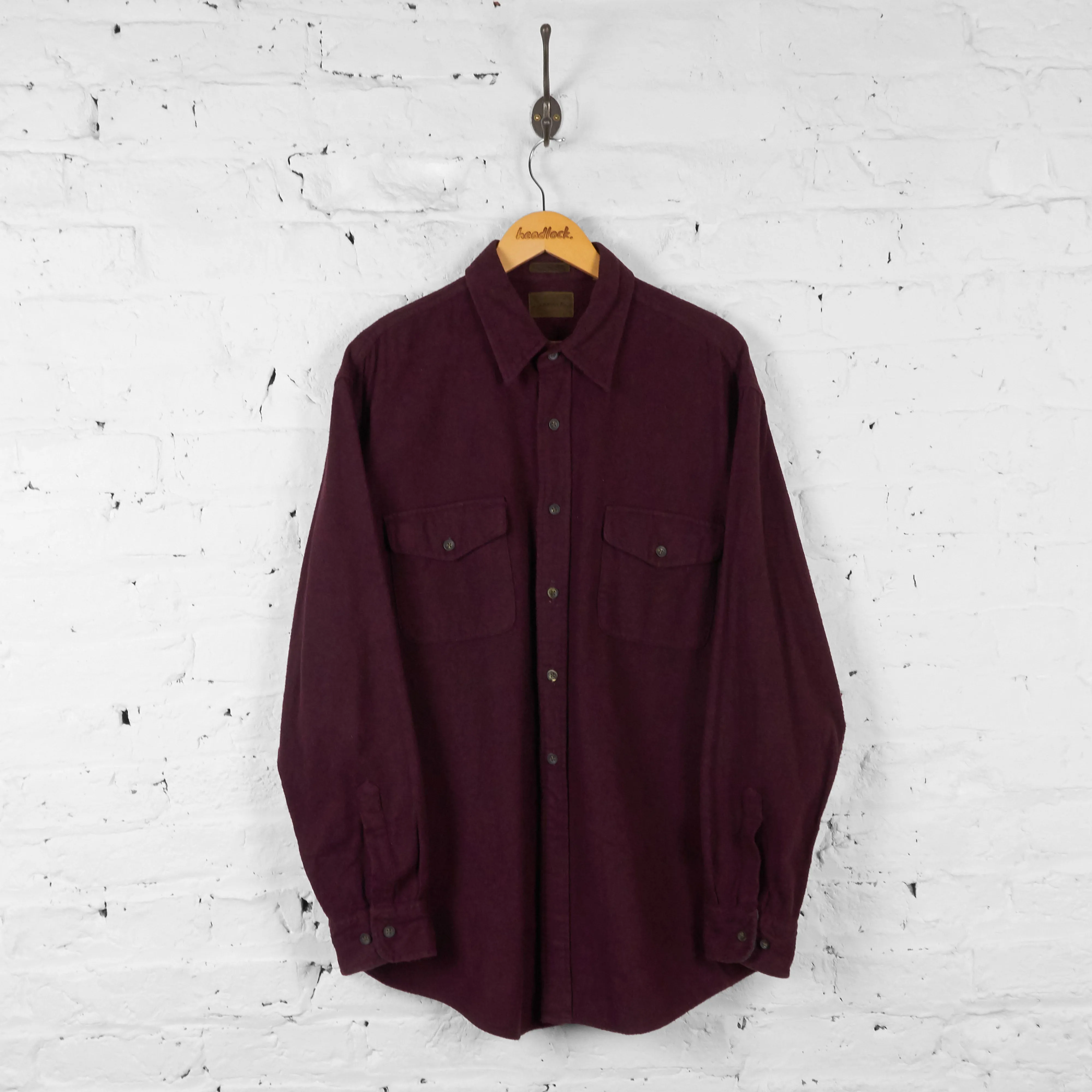 Vintage Fleeced Feel Shirt - Burgundy - L