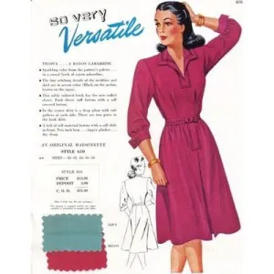 Vintage Maisonette Fabric Swatch 1940s 8x11 610