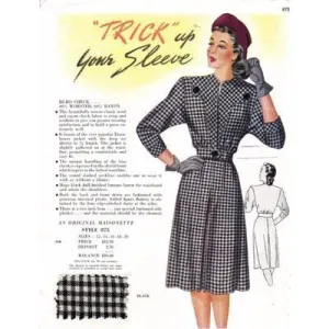 Vintage Maisonette Fabric Swatch 1940s 8x11 875