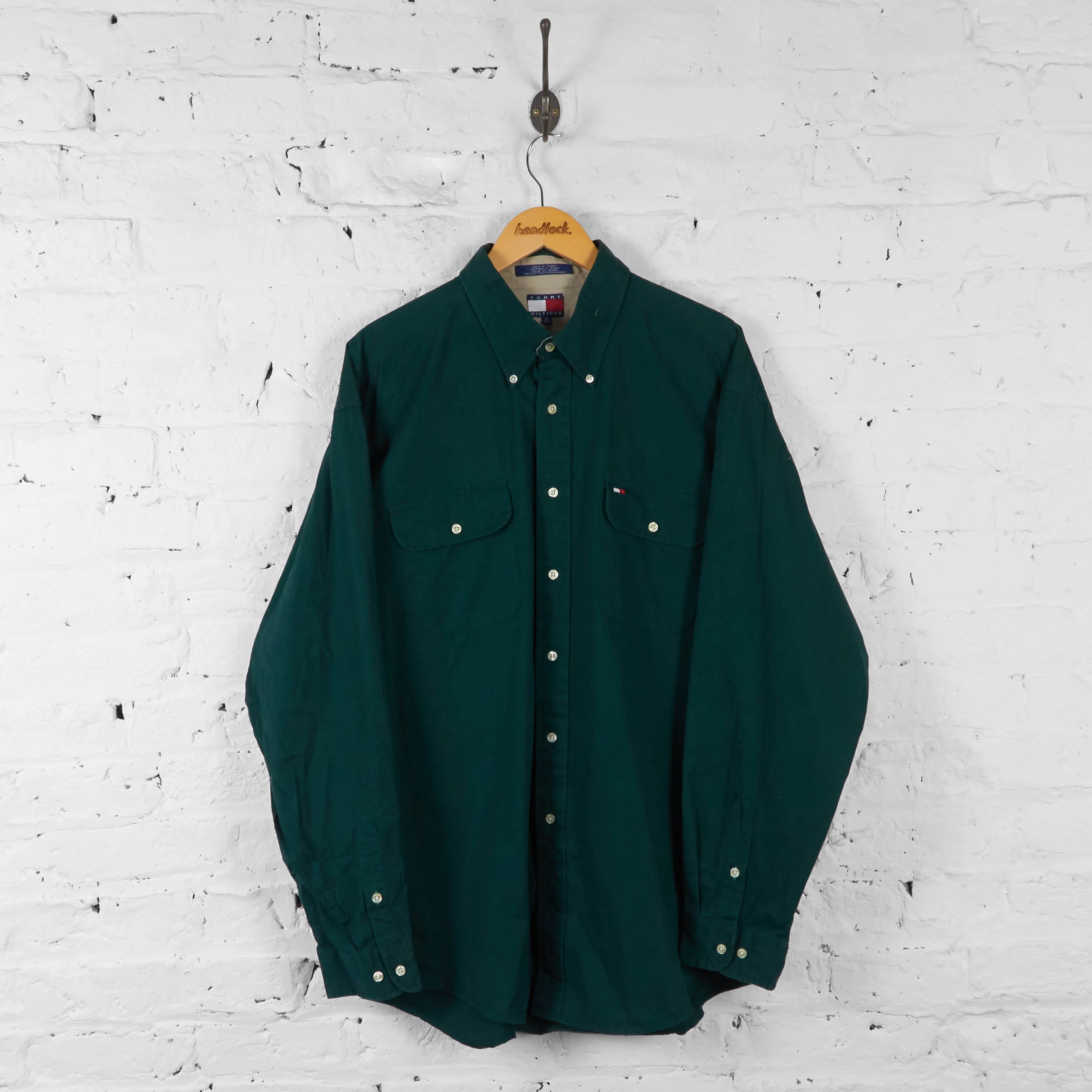 Vintage Tommy Hilfiger Shirt - Green - XL