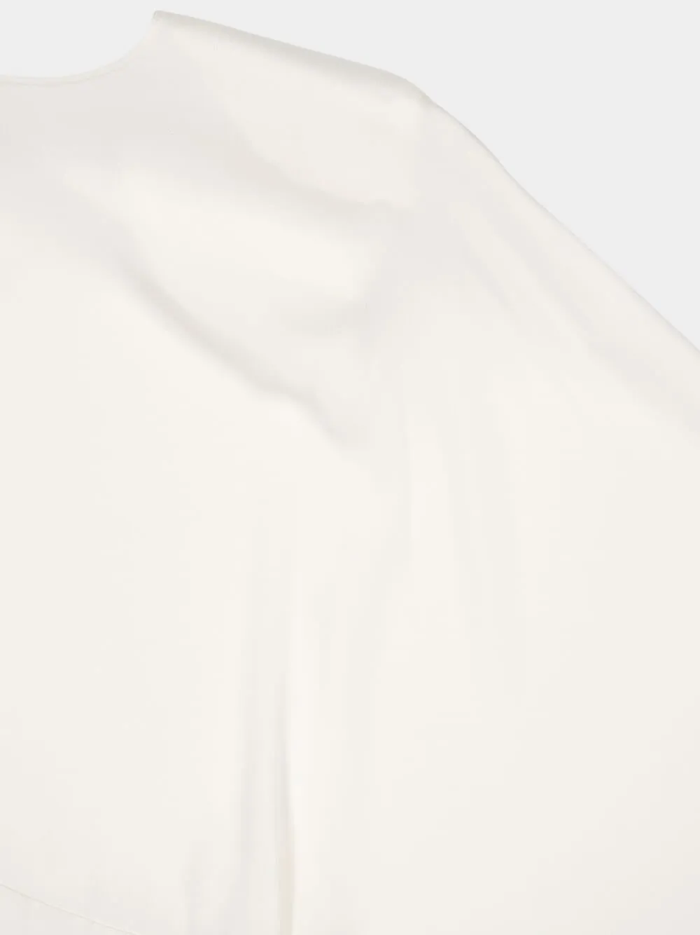 White Asymetric Draped Midi Dress