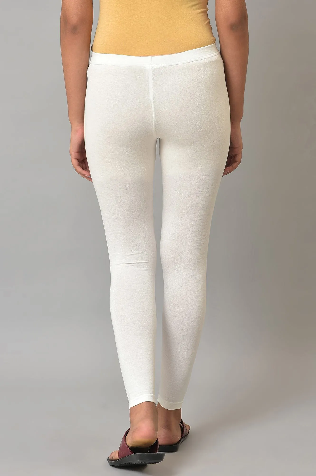 White Cotton Lycra Tights