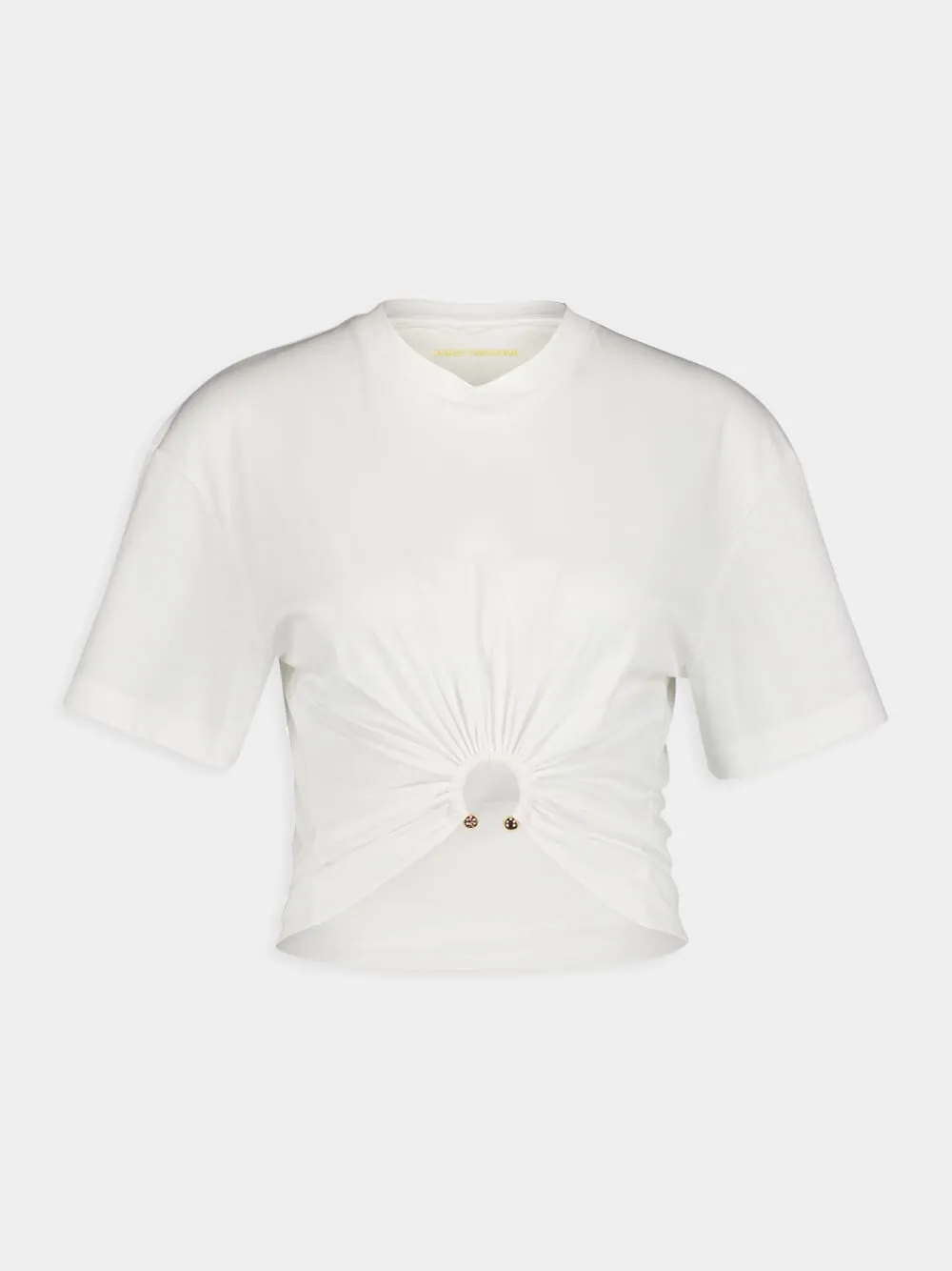 White Jersey Tee with Ring Detail