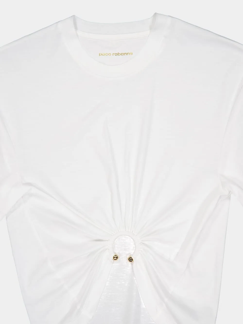 White Jersey Tee with Ring Detail