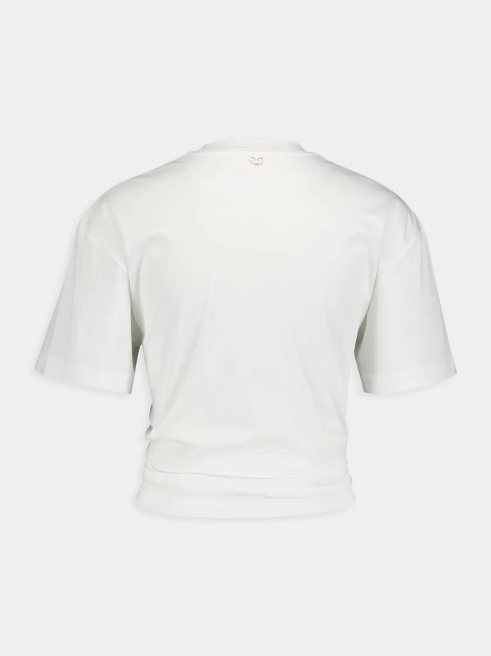 White Jersey Tee with Ring Detail