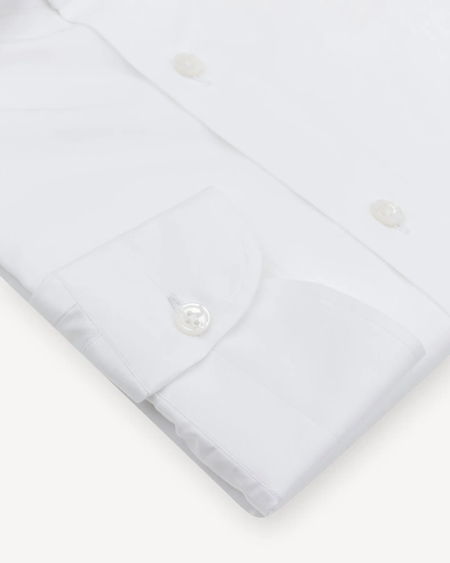 White Poplin Spread Collar Shirt