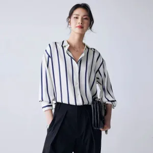 White Striped Button-Up Shirt