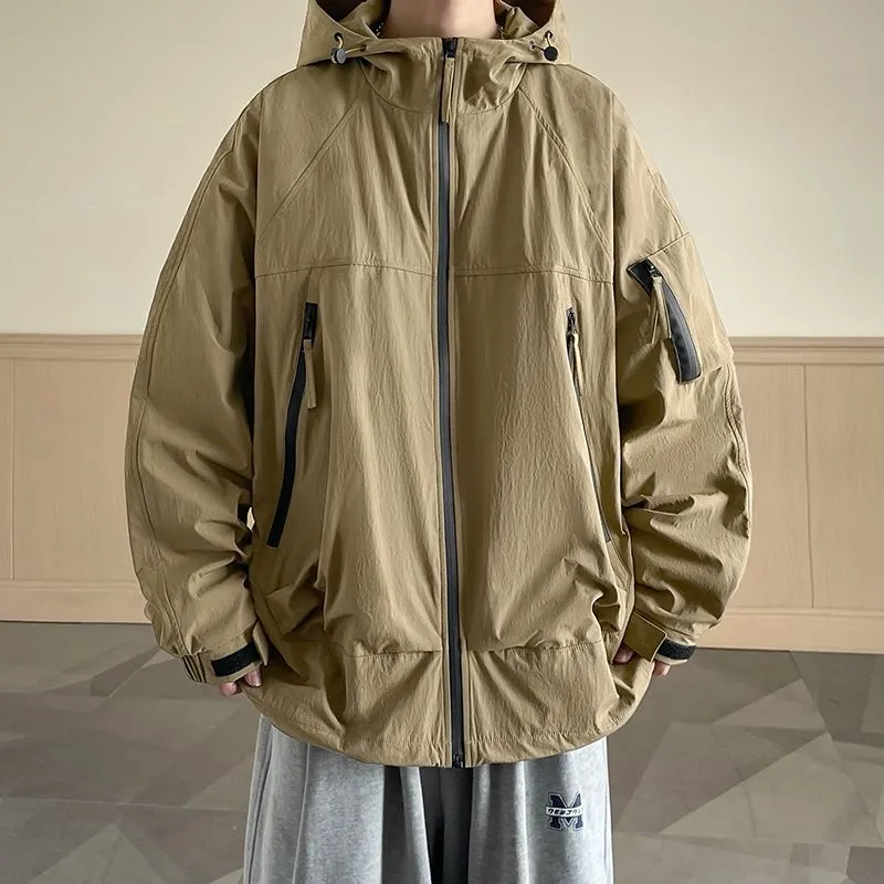 Windproof and Stain-Resistant Men's Loose-Fit Raincoat