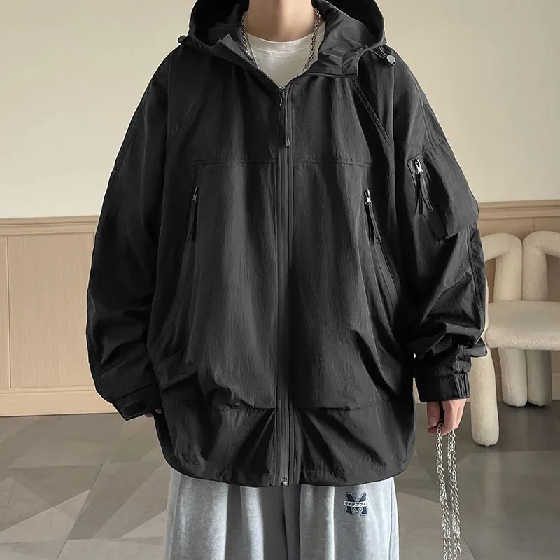 Windproof and Stain-Resistant Men's Loose-Fit Raincoat