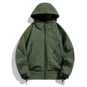Windproof and Stain-Resistant Men's Loose-Fit Raincoat