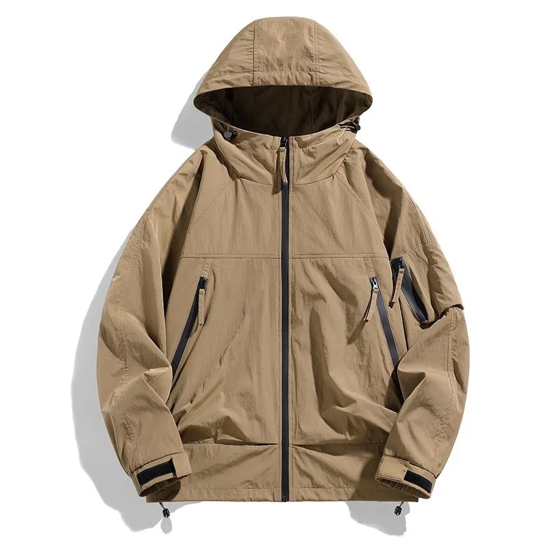 Windproof and Stain-Resistant Men's Loose-Fit Raincoat