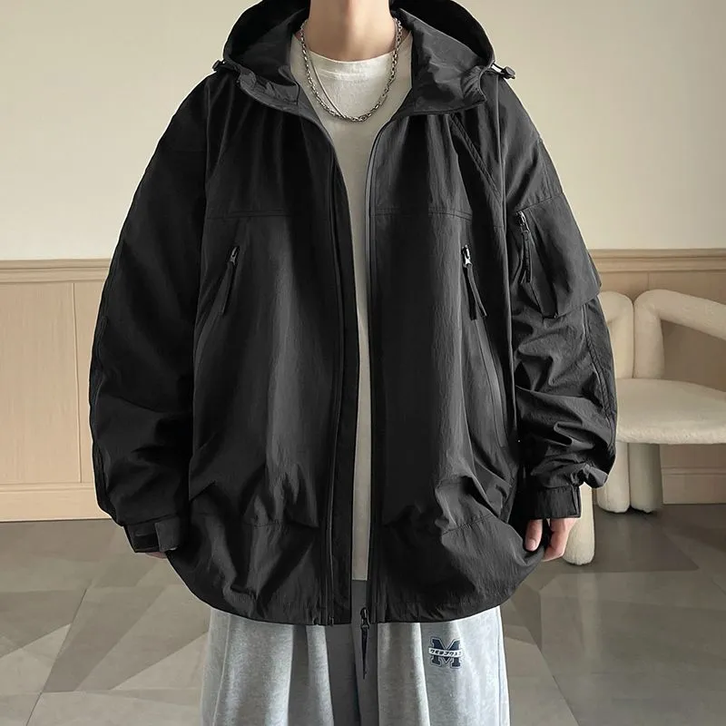 Windproof and Stain-Resistant Men's Loose-Fit Raincoat