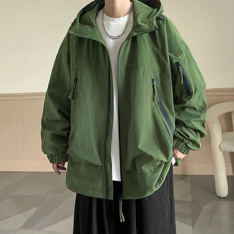 Windproof and Stain-Resistant Men's Loose-Fit Raincoat