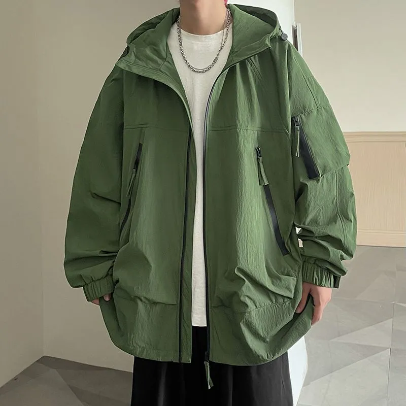 Windproof and Stain-Resistant Men's Loose-Fit Raincoat