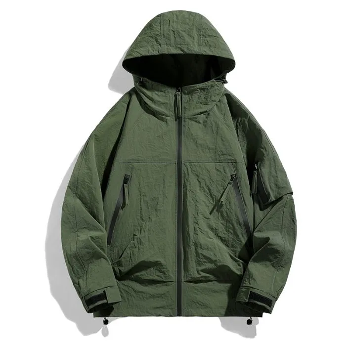 Windproof and Stain-Resistant Men's Loose-Fit Raincoat