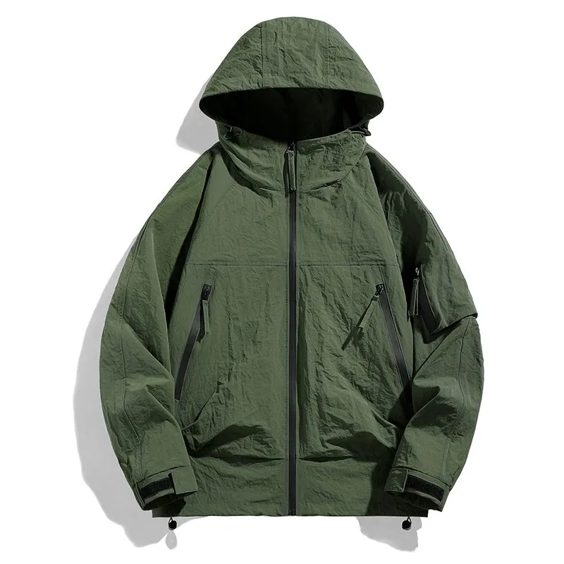 Windproof and Stain-Resistant Men's Loose-Fit Raincoat