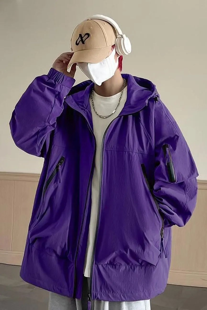 Windproof and Stain-Resistant Men's Loose-Fit Raincoat
