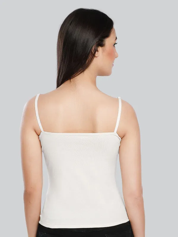 Women Cotton Blend White Solid Casual Camisole Cam-01-White