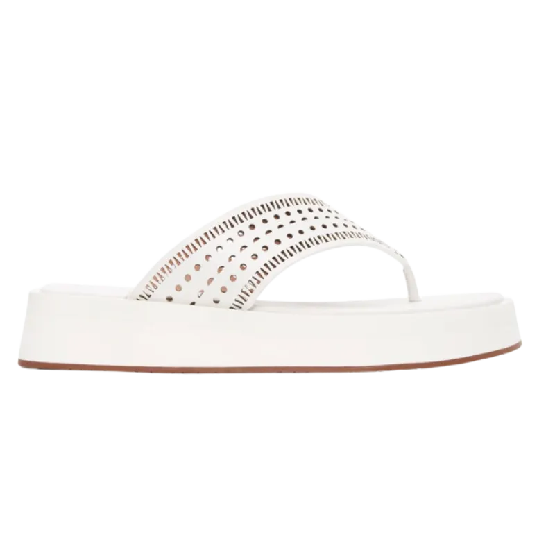 Womens | Alaïa Vienne Plastron Platform Sandals (White)