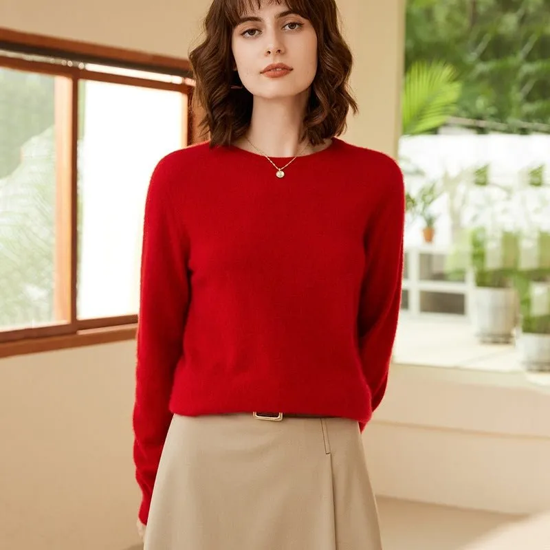 Womens Boat Neck Cashmere Sweater Long Sleeve Cashmere Pullover