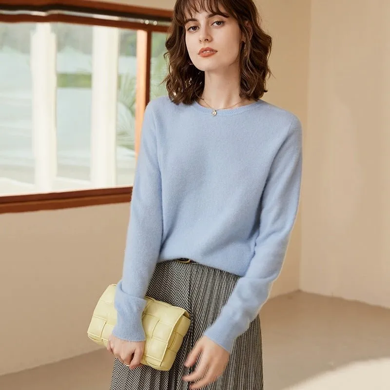 Womens Boat Neck Cashmere Sweater Long Sleeve Cashmere Pullover