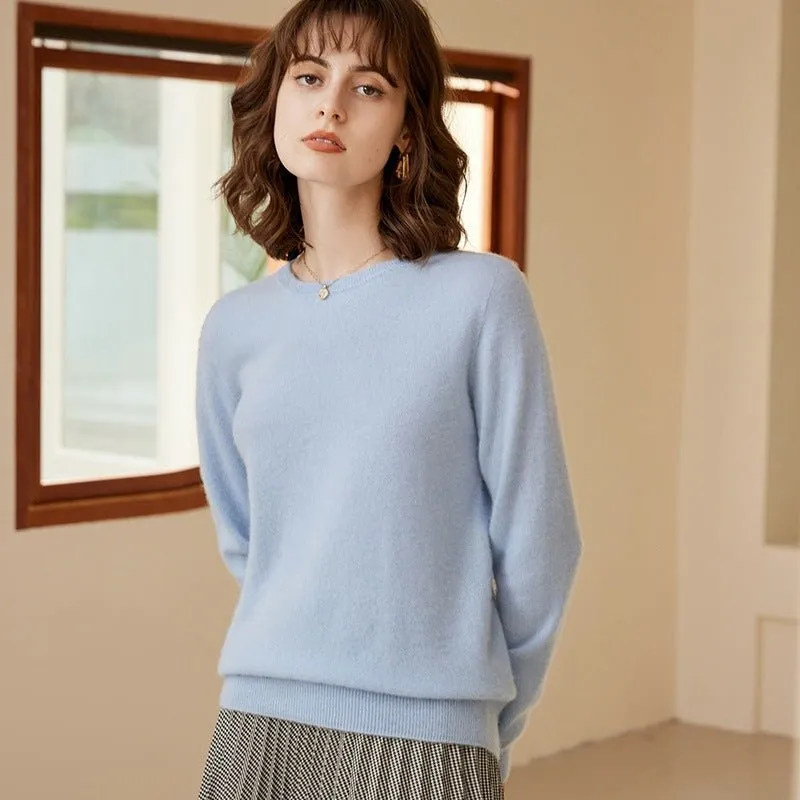 Womens Boat Neck Cashmere Sweater Long Sleeve Cashmere Pullover