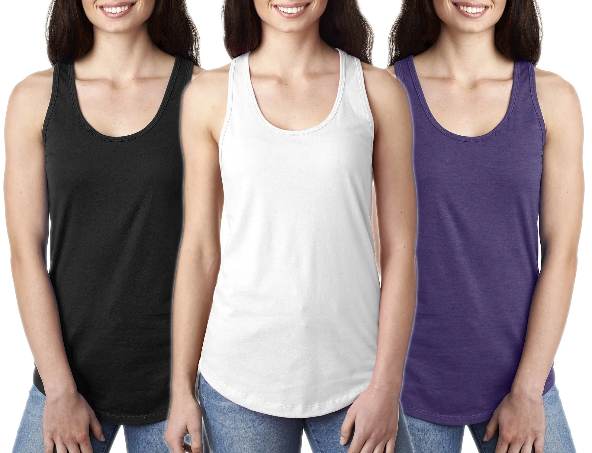 Women's Clementine Ideal Racerback Tank Top (Pack of 3)