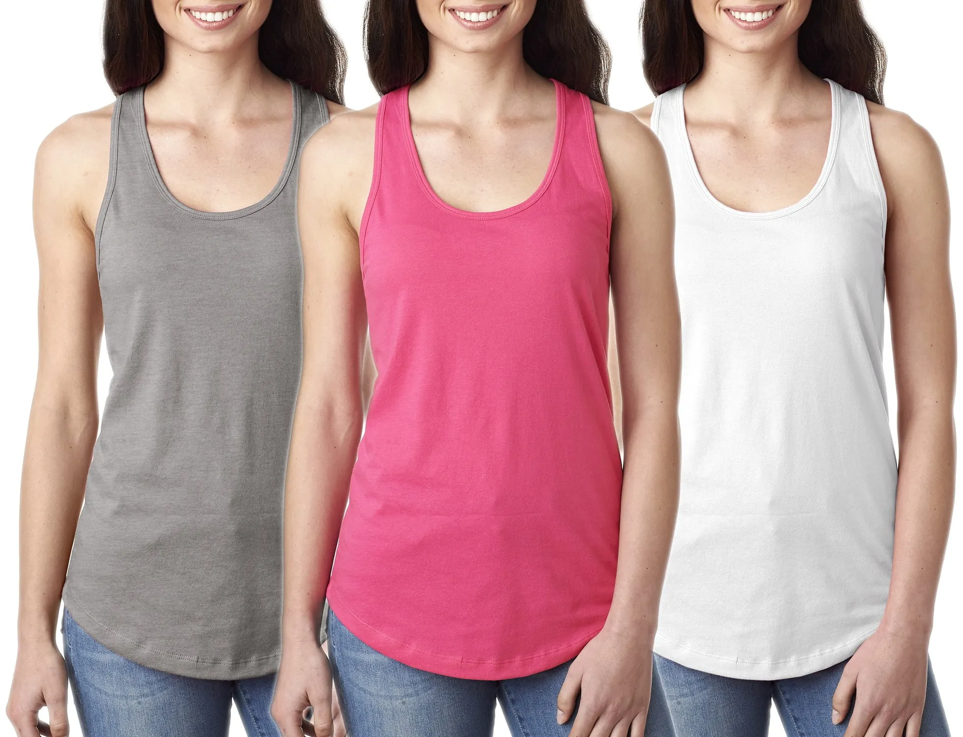 Women's Clementine Ideal Racerback Tank Top (Pack of 3)