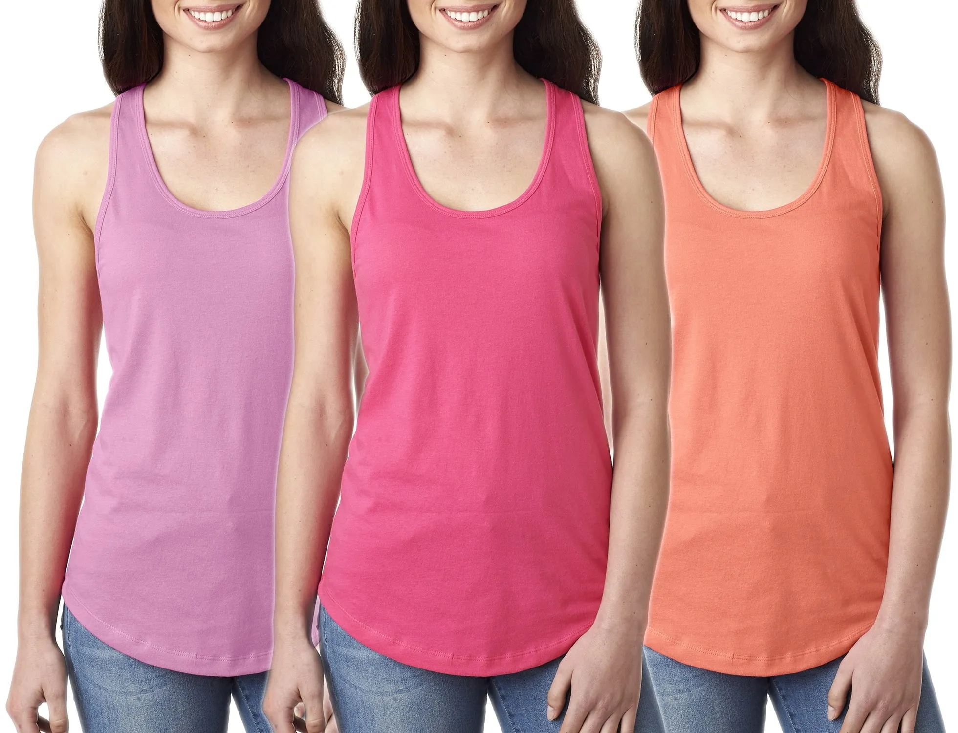 Women's Clementine Ideal Racerback Tank Top (Pack of 3)