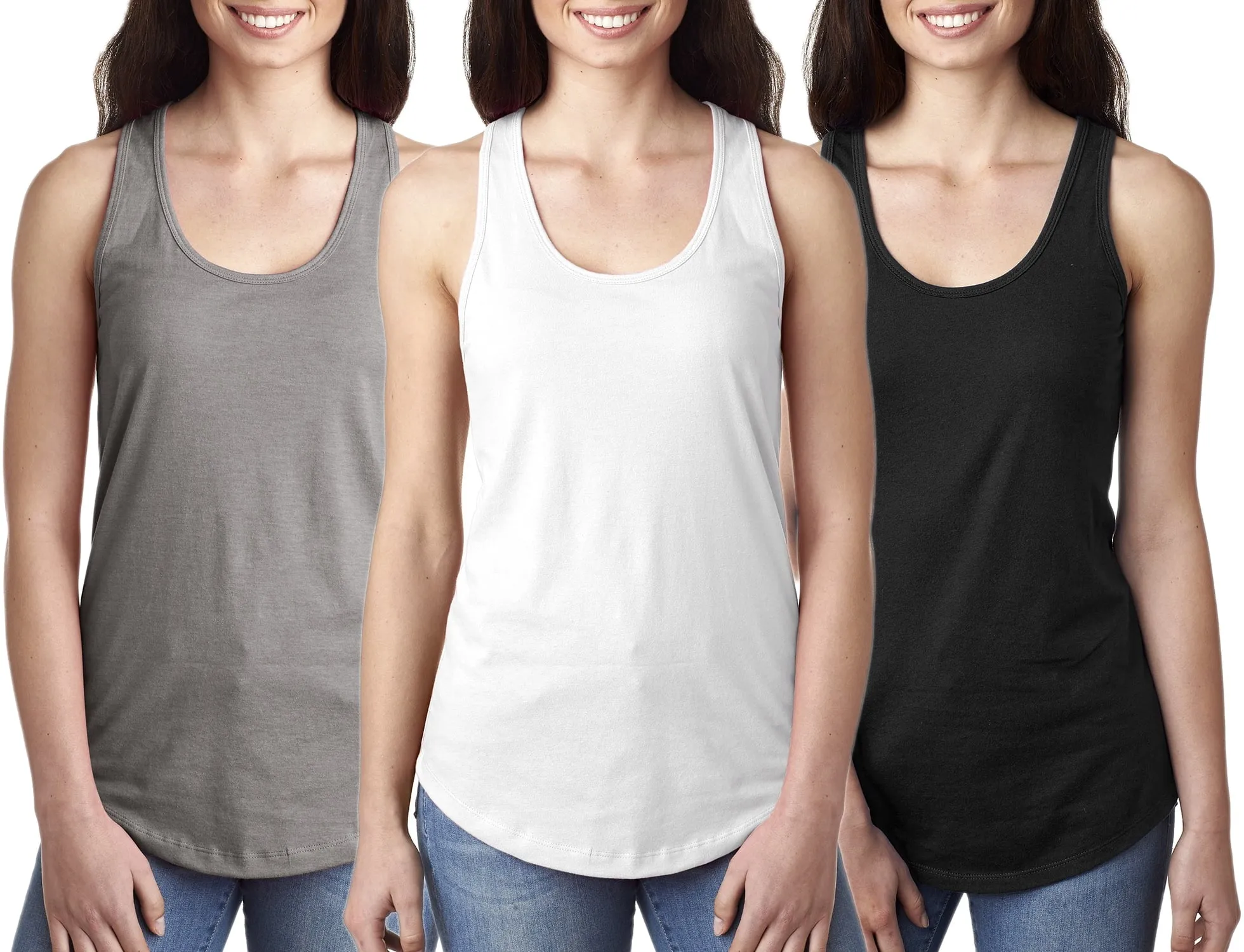 Women's Clementine Ideal Racerback Tank Top (Pack of 3)