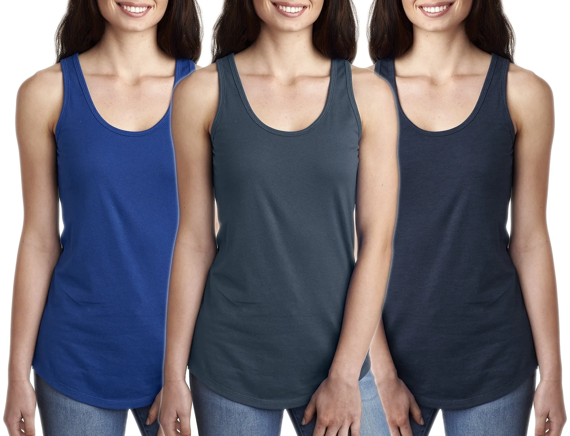 Women's Clementine Ideal Racerback Tank Top (Pack of 3)