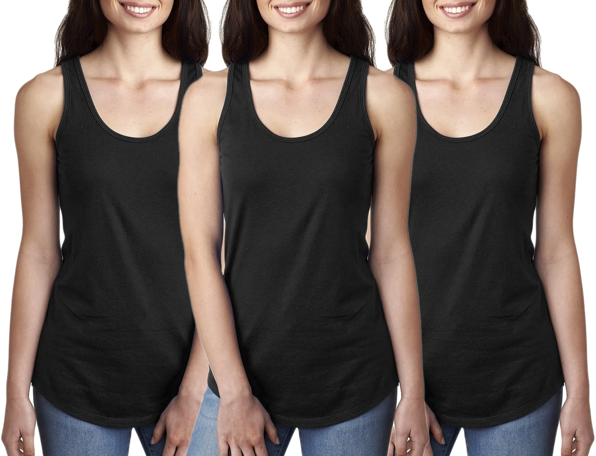 Women's Clementine Ideal Racerback Tank Top (Pack of 3)