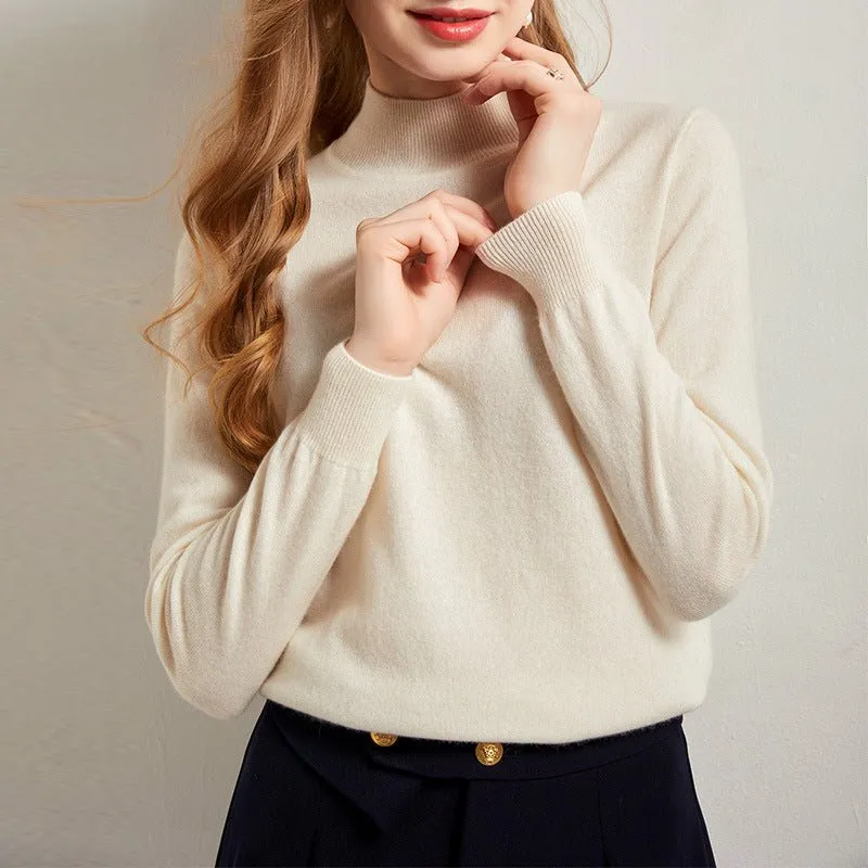 Womens Half Turtleneck Cashmere Sweater Cashmere Pullover