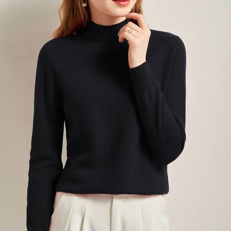 Womens Half Turtleneck Cashmere Sweater Cashmere Pullover