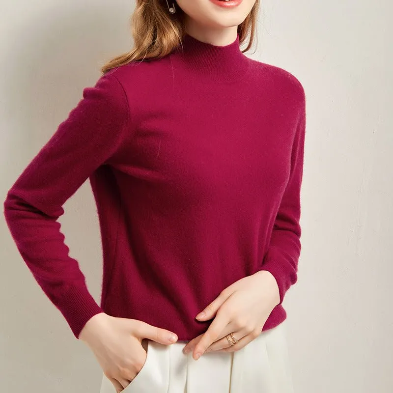 Womens Half Turtleneck Cashmere Sweater Cashmere Pullover